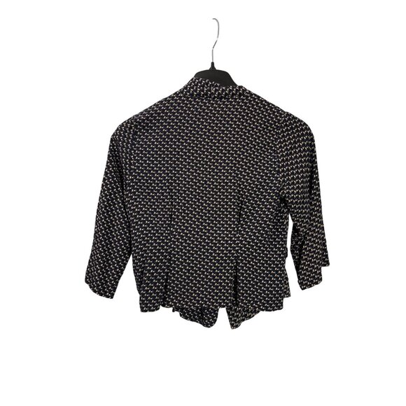 Love21 Forever 21 Navy Horse Print Oversized Crop Top One Button Size M Rayon - Picture 3 of 6